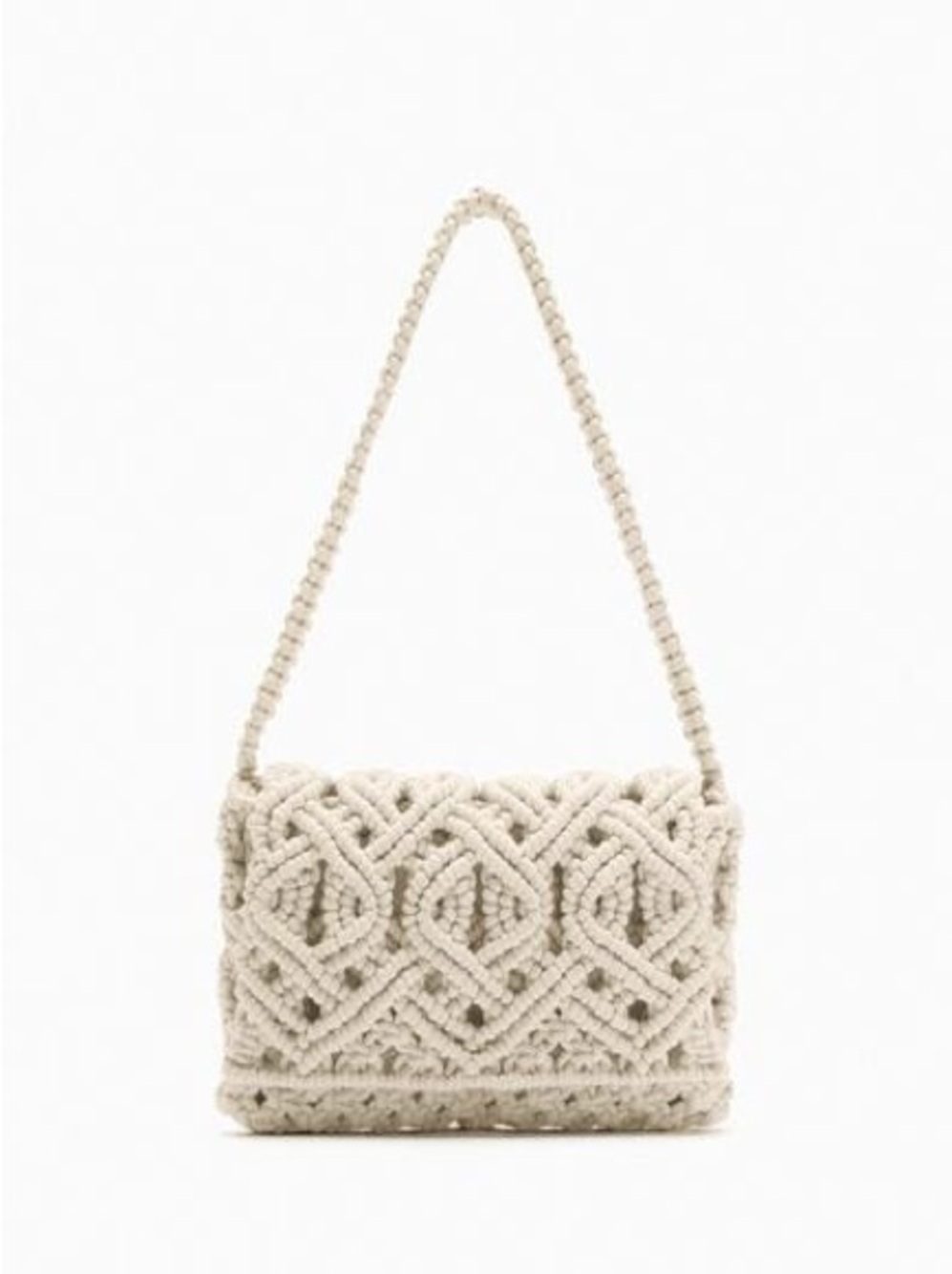 NWT Zara Cream Macramé Shoulder purse - Picture 7 of 7